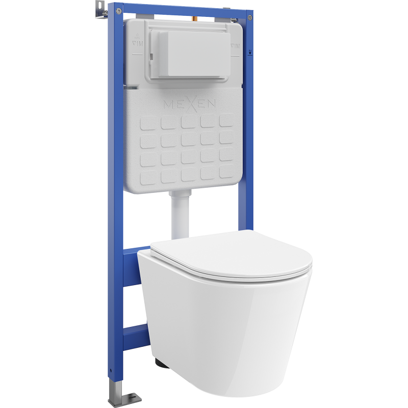 Mexen Rico ugradbeni WC set Tex Slim sa WC školjkom Tornado i sjedalom sa sporim zatvaranjem, bijeli - 610030720300T