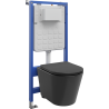 Mexen Rico WC Concealed Frame Set Tex Slim with WC Bowl and Soft-Close Seat, Matte Black - 610030721085