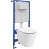 Mexen Rico conjunto empotrado WC marco neumático Tex Air Slim con taza WC Tornado y asiento de cierre suave, blanco