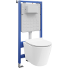 Mexen Rico WC Concealed Set Tex Slim Frame with WC Bowl and Soft-Close Seat, White - 610030724000