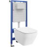 Mexen Riva concealed WC set Tex Slim frame with Tornado WC bowl and soft-close seat, white - 610030630200T