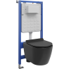 Mexen Carmen WC podžbukni set s pneumatskim okvirom Tex Air Slim s WC školjkom i spuštajućim poklopcem, crni mat