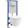 Mexen Carmen ugradbeni set WC Tex Slim s WC školjkom Tornado i sjedalom sa sporim zatvaranjem, bijeli - 610030884000T