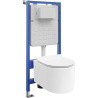 Mexen Sofia WC sisseehitatud komplekt Tex Air Slim pneumaatilise raamiga, WC-kausi ja soft-close prill-lauaga, valge