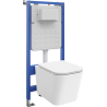 Mexen Teo WC-sisseehitatav komplekt Tex Air Slim pneumaatilise raami, WC-poti ja aeglaselt langeva kaanega, valge
