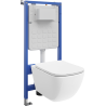 Mexen Timo podžbukni WC set Tex Air Slim pneumatski okvir s WC školjkom Tornado i sporospuštajućim daskom, bijeli