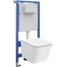 Mexen Madox ensemble encastré WC bâti Tex Slim avec cuvette WC et abattant à descente lente, blanc - 610030154000