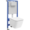 Mexen Madox WC Concealed Set Tex Slim Frame with Toilet Bowl and Soft-Close Seat, White - 610030154000