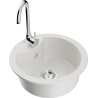 Mexen Diego fregadero de granito de 1 seno con grifo de cocina Telma, blanco - 6512-20-670200-00