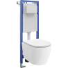 Mexen Carmen Unterputz-WC-Set schmaler, eckiger Tex W mit WC-Schüssel Tornado und Soft-Close-Sitz, weiß - 610530880500T