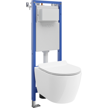 Mexen Carmen Unterputz-WC-Set, schmales Eckgerüst Tex W mit WC-Schüssel und Soft-Close-Sitz, weiß - 610530884000