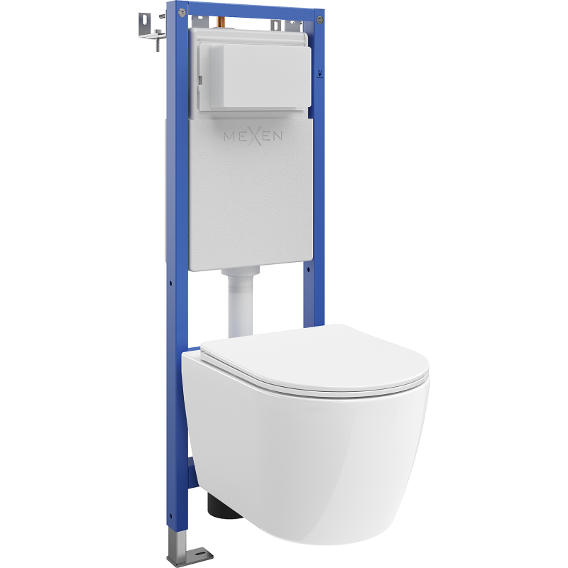 Mexen Carmen podžbukni WC set, uski Tex W okvir s WC školjkom i daskom s mekanim zatvaranjem, bijeli - 610530880300