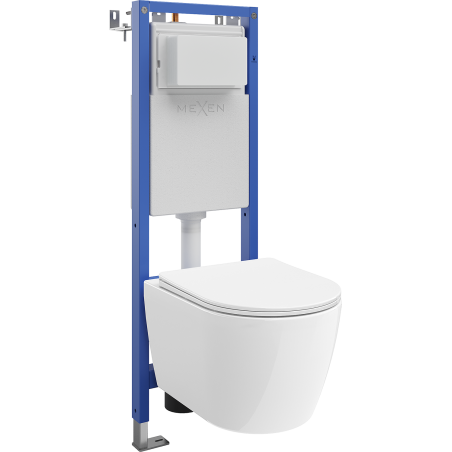 Mexen Carmen Unterputz-WC-Set schmaler Eckrahmen Tex W mit WC-Schüssel und Soft-Close-Sitz, weiß - 610530880300