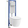 Mexen Carmen inbouw-WC-set, smal hoekframe Tex W met wc-pot en softclose-zitting, wit - 610530880300