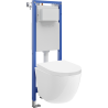 Mexen Lena concealed WC set narrow frame, corner Tex W with WC Tornado bowl and soft-closing seat, white - 610530220200T