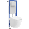 Mexen Lena inbouwset WC smal frame, hoek Tex W met WC Tornado pot en soft-close zitting, wit - 610530220200T