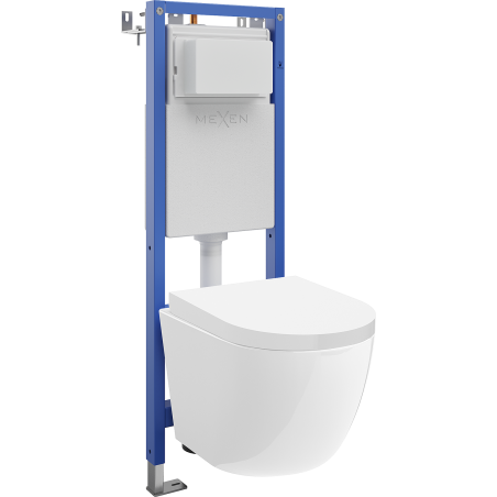 Mexen Lena Unterputz-WC-Set schmaler Eckrahmen Tex W mit WC-Schüssel und Soft-Close-Sitz, weiß - 610530220200