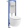 Mexen Lena WC süviskomplekt kitsas, nurgeline Tex W WC-poti ja aeglaselt langeva kaanega, valge - 610530224000