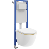 Mexen Lena WC-Unterputz-Set mit schmalem, eckigem Tex W-Gestell, WC-Schüssel und Softclose-Sitz, weiß/gold - 610530224005