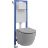 Mexen Lena WC Concealed Set Narrow, Corner Tex W with WC Bowl and Soft-Close Seat, Light Gray Matte - 610530224061