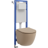 Mexen Lena concealed WC set narrow frame, corner Tex W with WC bowl and soft-close seat, cappuccino matte - 610530224064