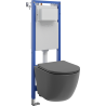 Mexen Lena verdecktes WC-Set schmaler Eckrahmen Tex W mit WC-Schüssel und Soft-Close-Sitz, dunkelgrau matt - 610530224071