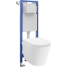Mexen Rico WC concealed frame narrow, corner Tex W with toilet bowl and soft-close seat, white - 610530720200