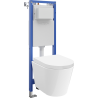 Mexen Rico set da incasso WC struttura stretta, angolare Tex W con vaso WC Tornado e sedile a chiusura rallentata, bianco