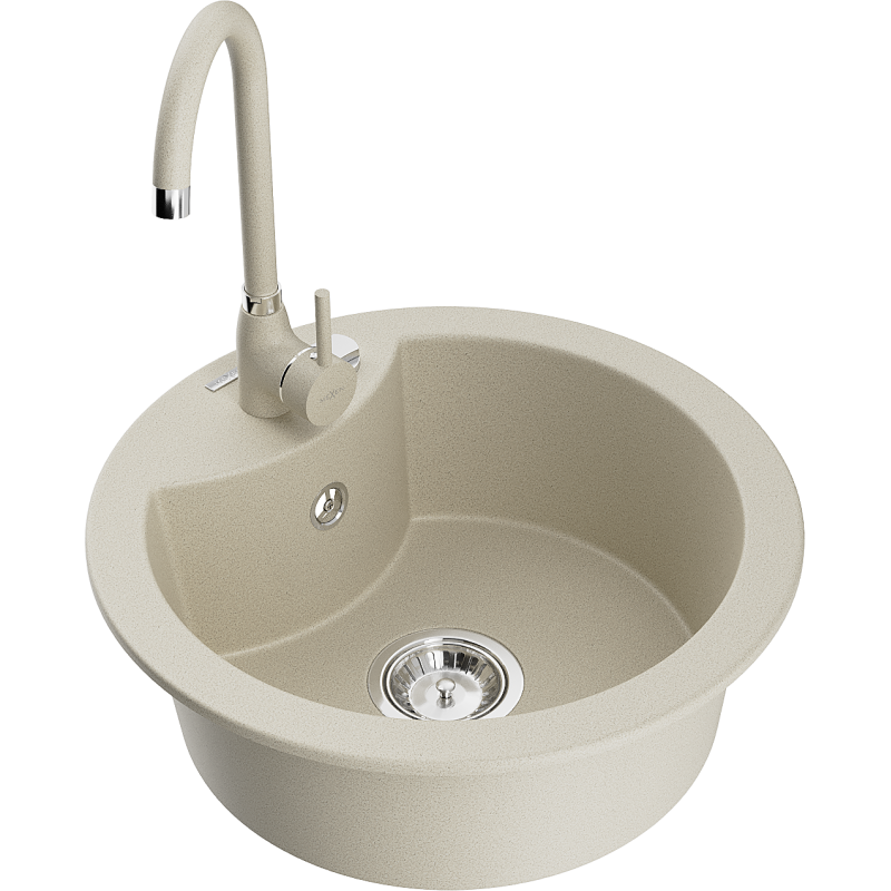 Mexen Diego granitizlietne ar 1 kameru un virtuves maisītāju Telma, bēšs - 6512-69-670200-69