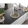Mexen Diego granitische gootsteen 1-compartiment met keukenkraan Telma, beige - 6512-69-670200-69