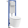 Mexen Rico WC Concealed Set Narrow Frame, Corner Tex W with WC Bowl and Soft-Close Seat, White - 610530724000
