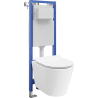 Mexen Rico set da incasso WC telaio stretto, angolare Tex W con vaso WC Tornado e sedile a chiusura rallentata, bianco