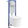 Mexen Sofia Unterputz-WC-Set, schmaler Eckrahmen Tex W mit WC-Schüssel und Absenkautomatik, weiß - 610530540200