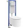 Mexen Sofia inbyggnadstoalettset smalt hörnstativ Tex W med toalettstol och mjukstängande sits, vit - 610530544000