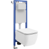 Mexen Stella Ensemble encastré WC cadre étroit, d'angle Tex W avec cuvette WC et abattant à descente progressive, blanc