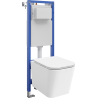 Mexen Teo Unterputz-WC-Set schmaler, eckiger Tex-W-Bügel mit WC-Schüssel und Absenkautomatik, weiß - 610530850600