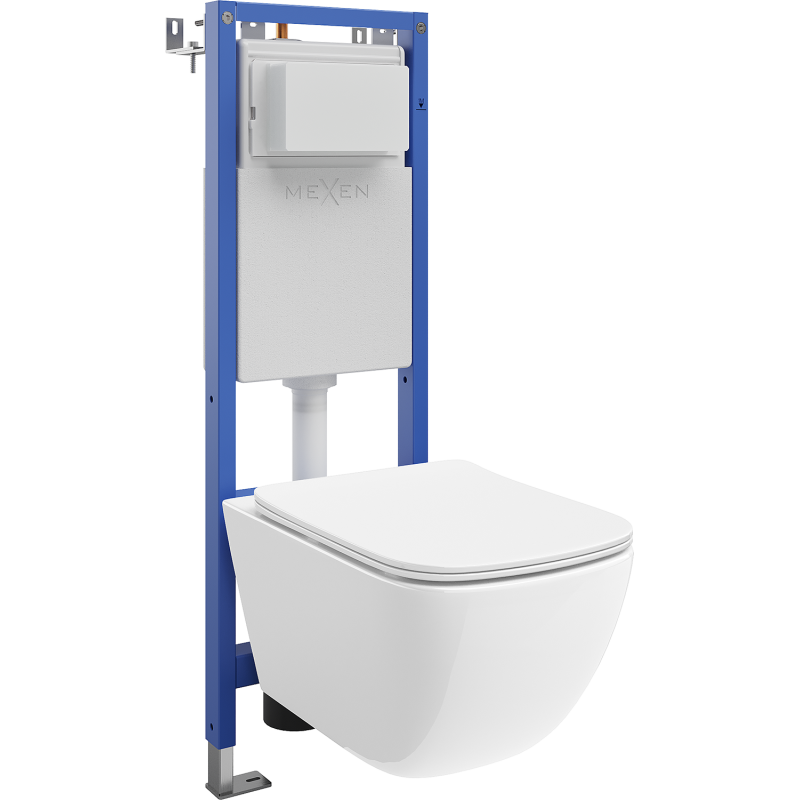 Mexen Timo set incasso WC struttura stretta, angolare Tex W con vaso WC Tornado e sedile a chiusura rallentata, bianco