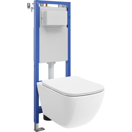 Mexen Timo onderbouwtoiletset smal frame, hoek Tex W met WC-pot Tornado en softclose zitting, wit - 610530650200T