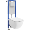 Mexen Timo Unterputz-WC-Set schmaler, eckenbündiger Tex W mit WC-Schüssel Tornado und Soft-Close-Sitz, weiß - 610530650200T