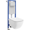 Mexen Timo WC Concealed Set, Narrow Corner Frame Tex W with Tornado Toilet Bowl and Soft-Close Seat, White - 610530650200T