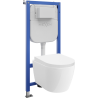 Mexen Carmen set incasso WC supporto Tex E con vaso WC e tavoletta ammortizzata, bianco - 610930880200