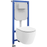 Mexen Carmen WC Concealed Cistern Frame Set Tex E with Tornado WC Bowl and Soft-Close Seat, White - 610930880500T