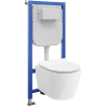 Mexen Carmen WC Concealed Set Tex Air E with Pneumatic Frame, Tornado Bowl, and Soft-Close Seat, White - 610930884000TA