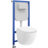 Mexen Lena inbouwset WC frame Tex E met hangend toilet en softclose zitting, wit - 610930220200