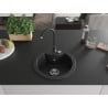Mexen Diego fregadero de granito de 1 recipiente con grifo de cocina Telma, negro/plateado - 6512-73-670200-70