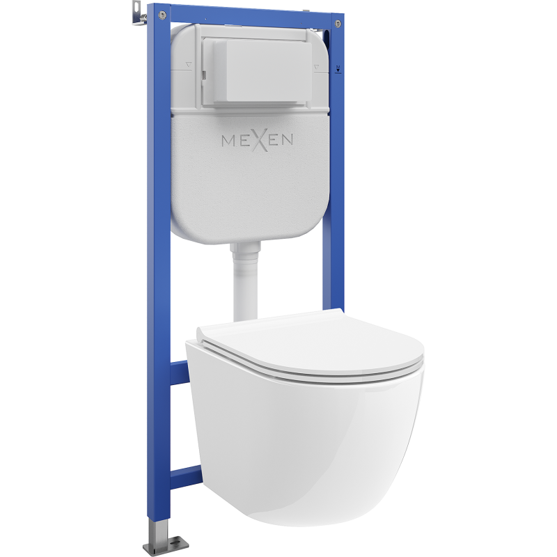Mexen Lena WC aluskonstruktsioon Tex E koos WC-poti ja aeglaselt sulguva prill-lauaga, valge - 610930220500