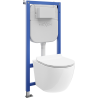 Mexen Lena Unterputz-WC-Set Tex E mit Rahmen, WC-Schüssel und Soft-Close-Sitz, weiß - 610930224000