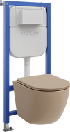Mexen zestaw podtynkowy WC stelaż Tex E z miską WC Lena i deską wolnoopadającą, cappuccino mat - 610930224064