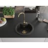 Mexen Diego 1-bowl granite sink with Telma kitchen faucet, black/gold - 6512-75-670200-50