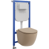 Mexen Lena seina sisse paigaldatav WC süsteem Tex Air E koos WC-poti ja aeglaselt sulguva prill-lauaga, matt cappuccino